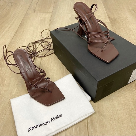 A’mmonde Atelier Kasia Sandal in Dark Oak - Picture 2 of 11